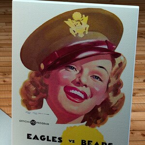 1944 Vintage Philadelphia Eagles Chicago Bears Football Program Canvas Gallery Wrap image 1