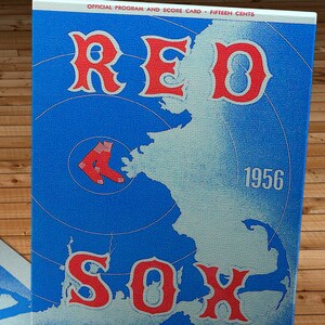 1956 Vintage Red Sox Baseball Scorecard - Canvas Gallery Wrap