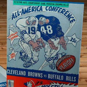 1948 Vintage Buffalo Bills - Cleveland Browns - Playoff Football Program Cover - Canvas Gallery Wrap