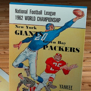 1962 Vintage New York Giants - Green Bay Packers World Championship Football Program - Canvas Gallery Wrap