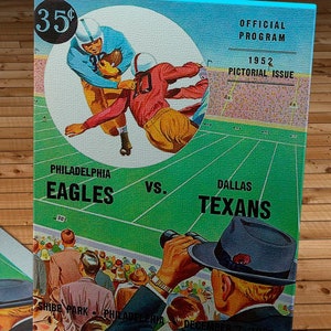1952 Vintage Philadelphia Eagles - Dallas Texans Football Program - Canvas Gallery Wrap