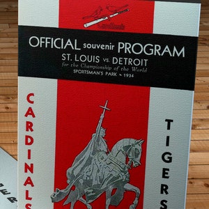 1934 Vintage St. Louis Cardinals - Detroit Tigers -  World Series Program - Canvas Gallery Wrap