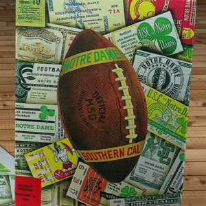 1966 Vintage USC Trojans  - Notre Dame Fighting Irish Football Program - Canvas Gallery Wrap