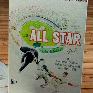 1958 Vintage Baseball All-Star Game Program - Canvas Gallery Wrap