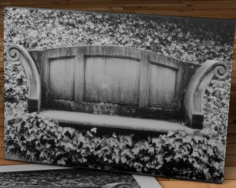 The old bench in the ivy - Oregon - Canvas Gallery Wrap - 12 x 20 #FA002