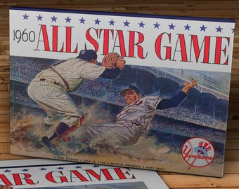 1960 Vintage All-Star Game Program Cover - New York Yankees - Canvas Gallery Wrap