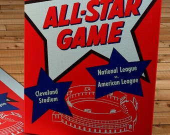 1954 Vintage Cleveland Indians - All Star Game Program - Canvas Gallery Wrap