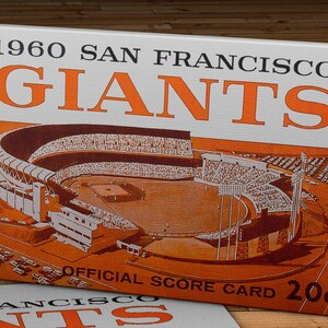 1960 Vintage San Francisco Giants Score Card - Candlestick Park - Canvas Gallery Wrap