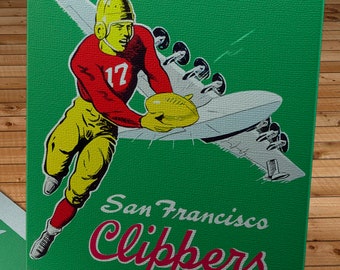 1945 Vintage - Los Angeles Bulldogs - San Francisco Clippers  Football Program Cover - Canvas Gallery Wrap