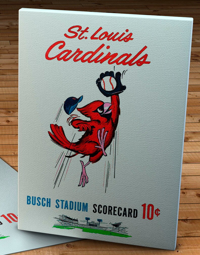 St. Louis Cardinals Vintage 1958 Scorecard Women's T-Shirt by Big