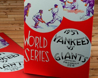 1937 Vintage Yankees vs Giants World Series Program - Canvas Gallery Wrap