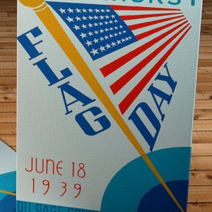 1939 Vintage WPA Poster - Flag Day - Canvas Gallery Wrap
