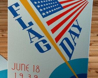 1939 Vintage WPA Poster - Flag Day - Canvas Gallery Wrap