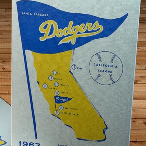 1967 Vintage Santa Barbara Baseball Program Cover - Canvas Gallery Wrap
