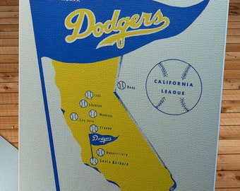 1967 Vintage Santa Barbara Baseball Program Cover - Canvas Gallery Wrap