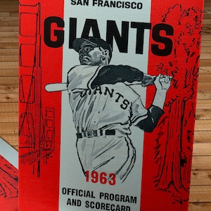 1963 Vintage San Francisco Giants Baseball Scorecard - Canvas Gallery Wrap