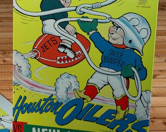 1963 Vintage New York Jets - Houston Oilers Football Program Cover - Canvas Gallery Wrap