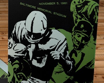 1961 Vintage Baltimore Colts - Green Bay Packers Football Program Cover - Canvas Gallery Wrap