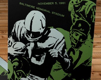 1961 Vintage Baltimore Colts - Green Bay Packers Football Program Cover - Canvas Gallery Wrap