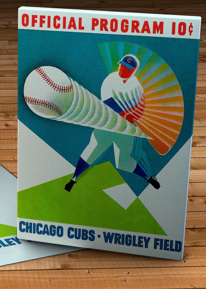 1960 Vintage Chicago Cubs Program Canvas Gallery Wrap BB116 Etsy
