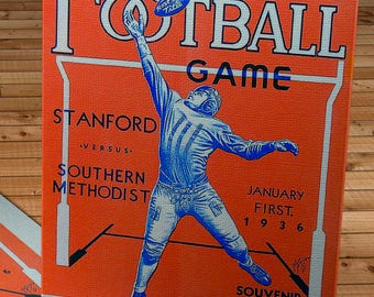 1936 Vintage Rose Bowl - Stanford  - Southern Methodist Football Program - Canvas Gallery Wrap