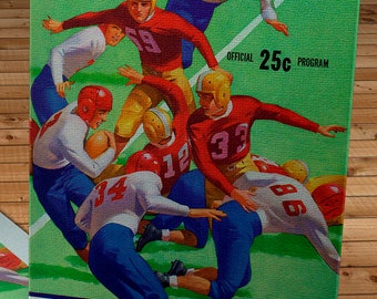 1945 Vintage Chicago Bears - Philadelphia Eagles Football Program Cover - Canvas Gallery Wrap