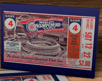 1967 Vintage St. Louis Cardinals World Series Ticket  - Canvas Gallery Wrap