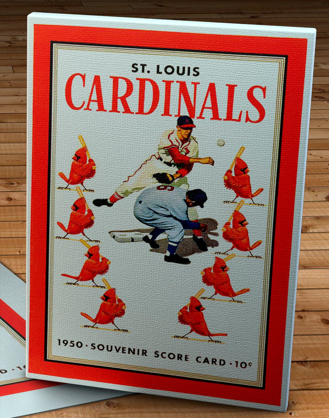 1950's ST. LOUIS CARDINALS Print Vintage Baseball 