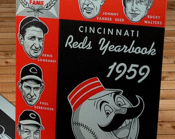 1959 Vintage Cincinnati Reds Yearbook - Canvas Gallery Wrap