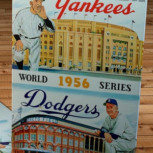 1956 Vintage Brooklyn Dodgers vs New York Yankees - Yankees home program - World Series Program - Canvas Gallery Wrap
