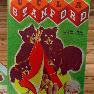 1949 Vintage UCLA Bruins  - Stanford Football Program Cover - Canvas Gallery Wrap