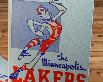 1947- 1948 Vintage Minneapolis Lakers Basketball Press Guide - Canvas Gallery Wrap