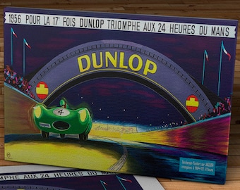1956 Vintage Dunlop French Racing Poster   - Canvas Gallery Wrap