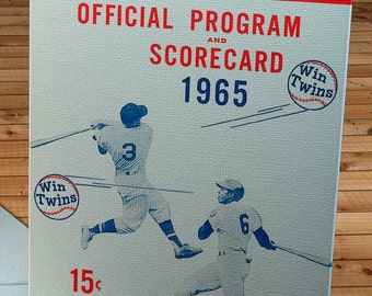 1965 Vintage Minnesota Twins Program - Canvas Gallery Wrap