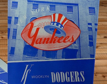 1947 Vintage New York Yankees - Brooklyn Dodgers Football Program - Canvas Gallery Wrap
