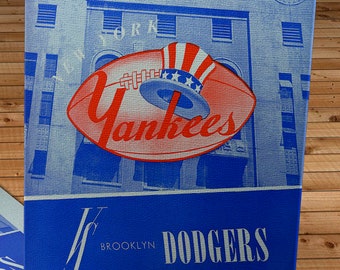 1947 Vintage New York Yankees - Brooklyn Dodgers Football Program - Canvas Gallery Wrap