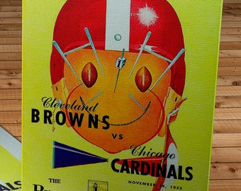 1953 Vintage Chicago Cardinals - Cleveland Browns Football Program Cover - Canvas Gallery Wrap