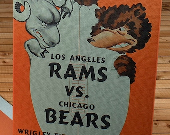 1952 Vintage Chicago Bears - Los Angeles Rams Football Program Cover - Canvas Gallery Wrap