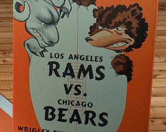 1952 Vintage Chicago Bears - Los Angeles Rams Football Program Cover - Canvas Gallery Wrap