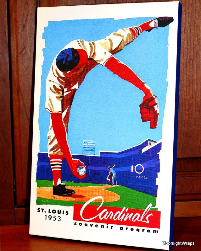 1953 Vintage St. Louis Browns Baseball Program Canvas 