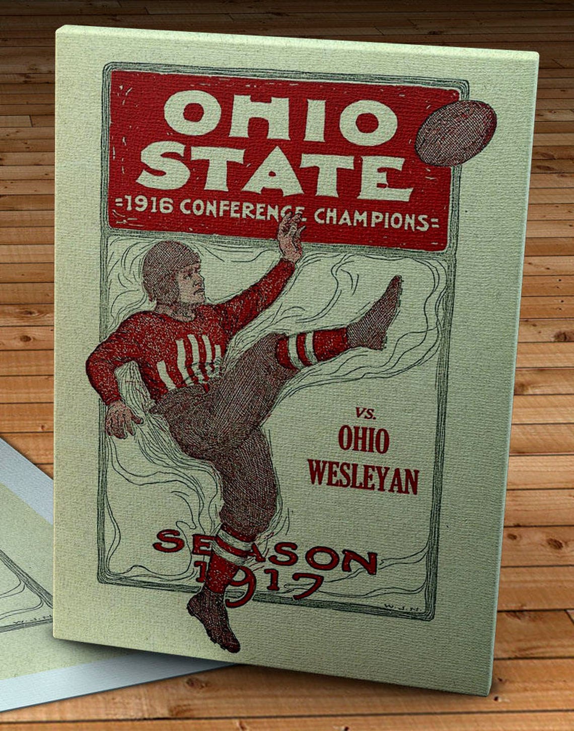 1917 Vintage Ohio State Football Program Canvas Gallery Wrap Etsy