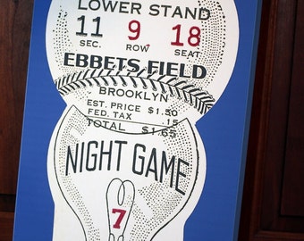 Brooklyn Dodgers Vintage Ticket Stub - Canvas Gallery Wrap