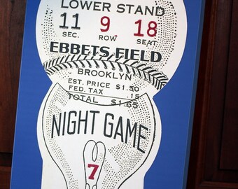 Brooklyn Dodgers Vintage Ticket Stub - Canvas Gallery Wrap