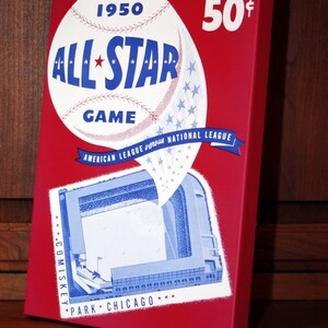 1950 Vintage All -Star Game Program - Comiskey Park, Chicago  - Canvas Gallery Wrap