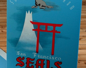 1949 Vintage San Francisco Seals Japan Tour Program - Canvas Gallery Wrap