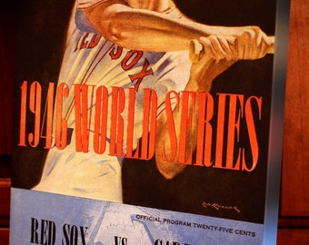 1946 Vintage Red Sox World Series Program - Canvas Gallery Wrap