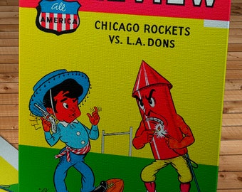 1948 Vintage Los Angeles Dons - Chicago Rockets Football Program Cover - Canvas Gallery Wrap