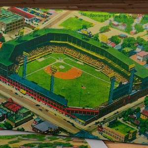 Cartão postal vintage do Sportsman's Park - St. Louis Cardinals - Galeria de fotos em tela
