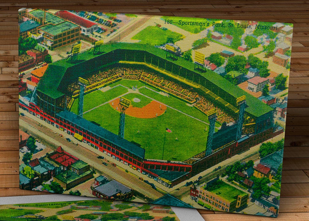 Vintage Sportsman's Park Postcard - St. Louis Cardinals - Canvas Gallery  Wrap