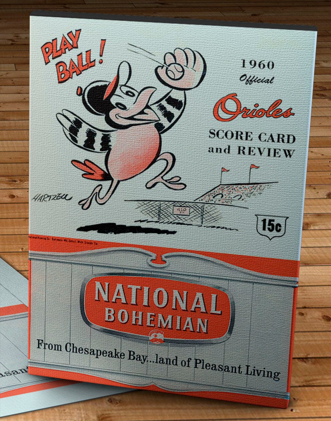1960 Vintage Baltimore Orioles Scorecard - Canvas Gallery Wrap - Etsy